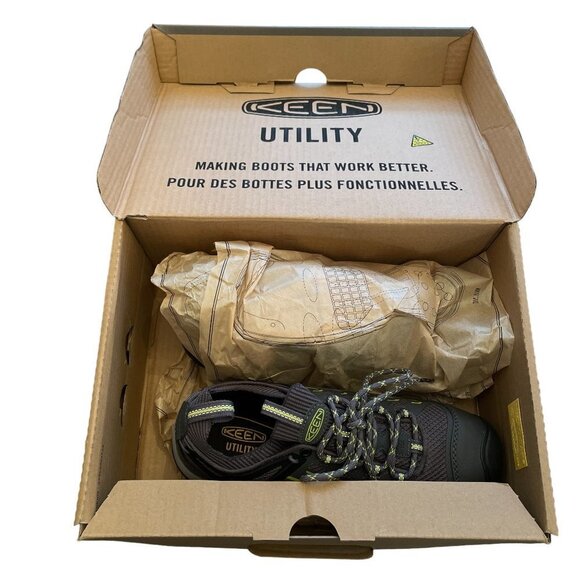 NWT KEEN Utility Flint II Sport Work Boots Carbon Fiber Toe Athletic Gray Black - Picture 3 of 14